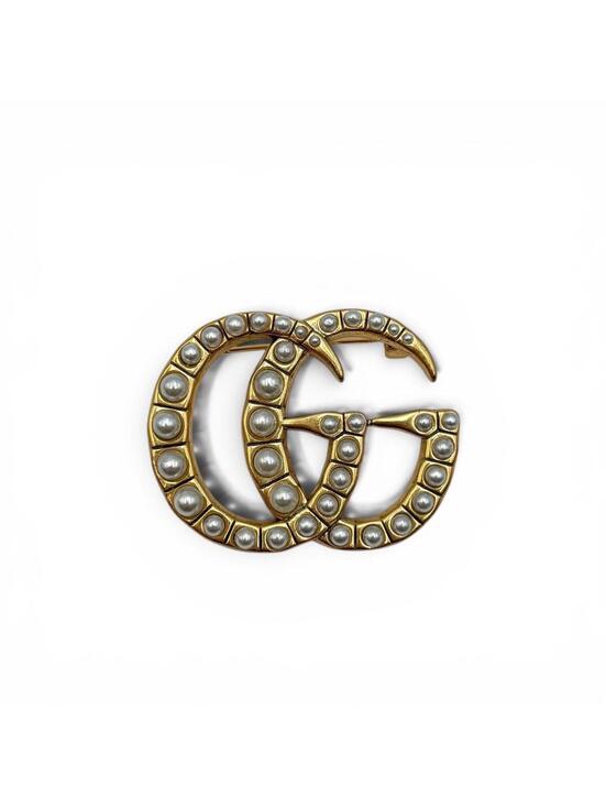 Gucci Other - Gucci Interlocking GG Pearl-Embellished Brooch